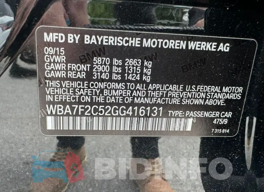 WBA7F2C52GG416131 Photo# 10