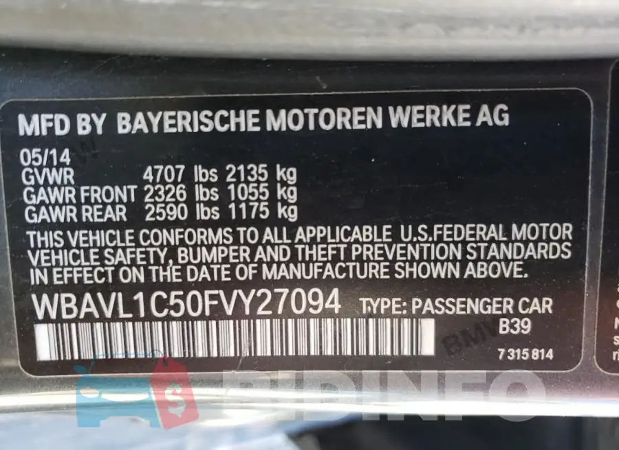 WBAVL1C50FVY27094 Photo# 12