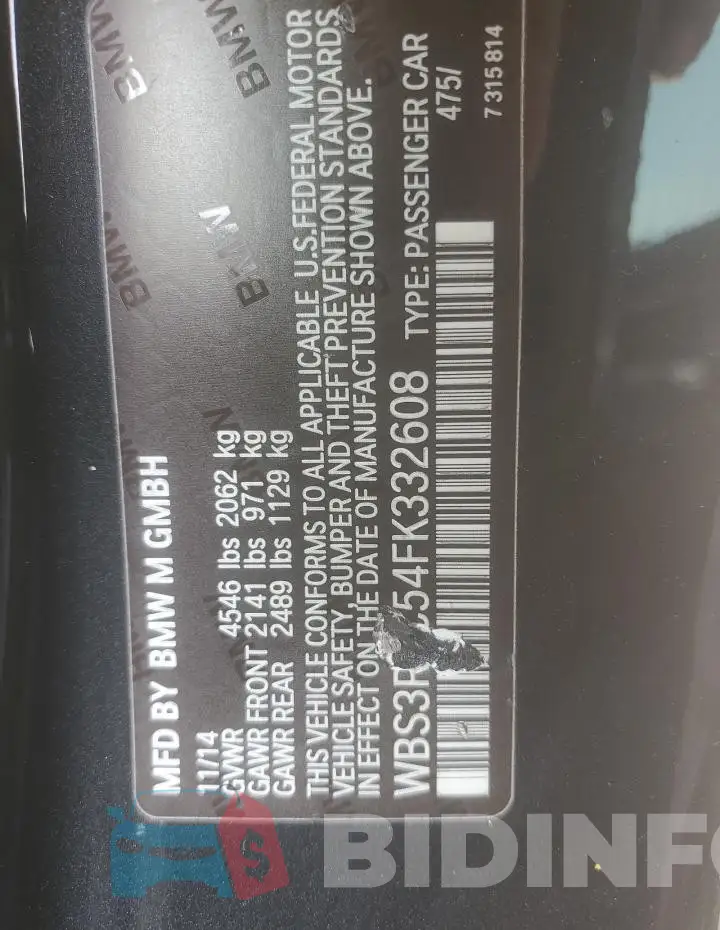 WBS3R9C54FK332608 Photo# 12