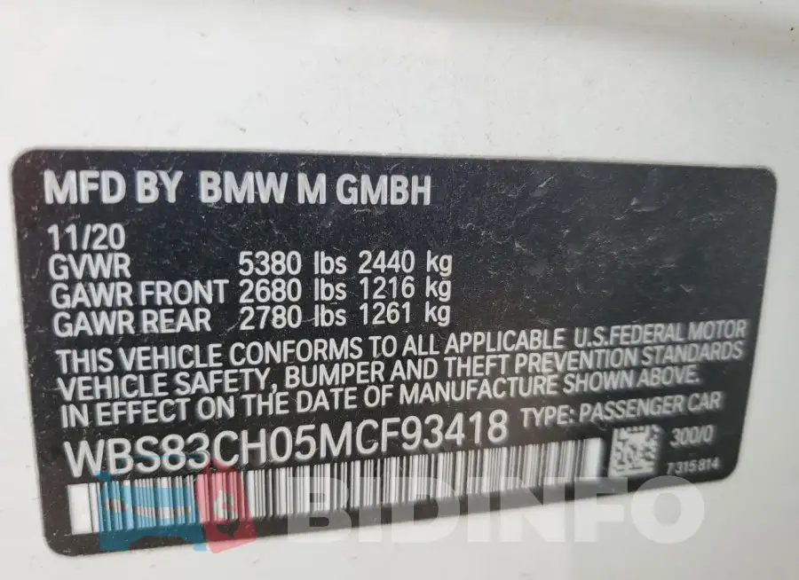 WBS83CH05MCF93418 Photo# 12