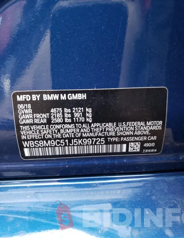 WBS8M9C51J5K99725 Photo# 12