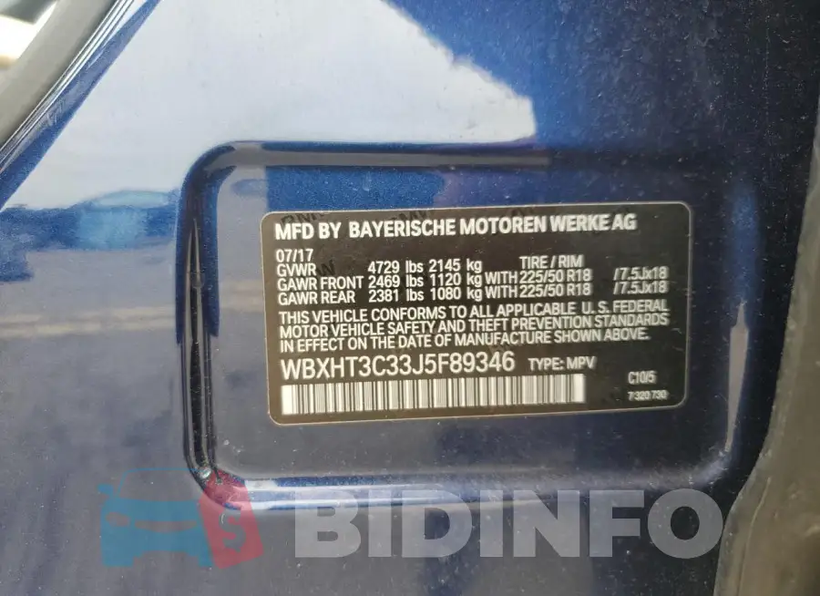 WBXHT3C33J5F89346 Photo# 12