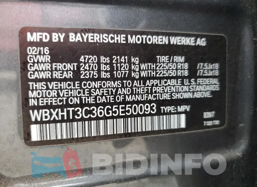 WBXHT3C36G5E50093 Photo# 12