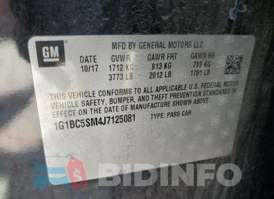 1G1BC5SM4J7125081 Photo# 12