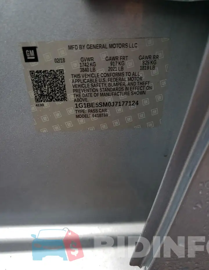 1G1BE5SM0J7177124 Photo# 12