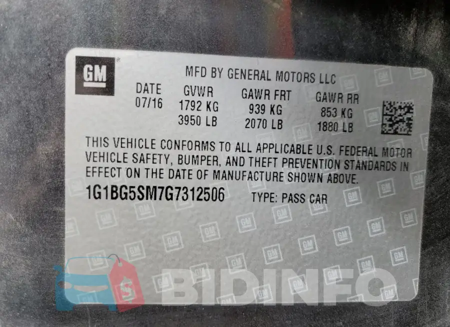 1G1BG5SM7G7312506 Photo# 12