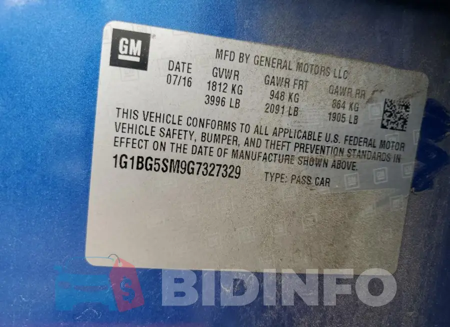 1G1BG5SM9G7327329 Photo# 13