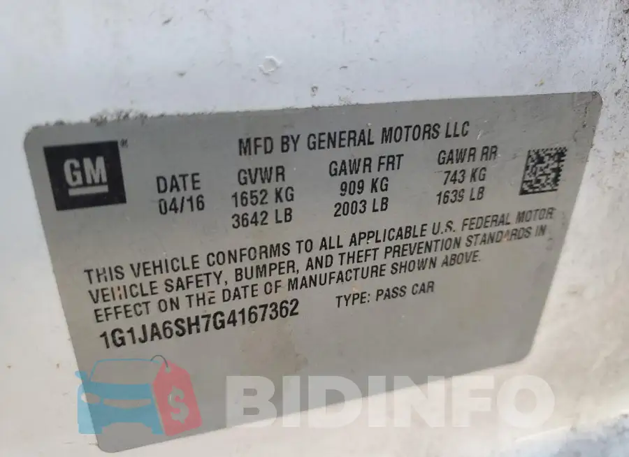1G1JA6SH7G4167362 Photo# 12