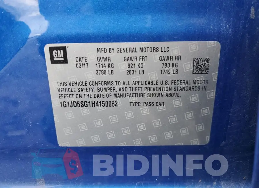 1G1JD5SG1H4150082 Photo# 13