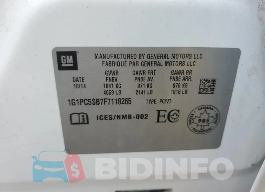 1G1PC5SB7F7118265 Photo# 12