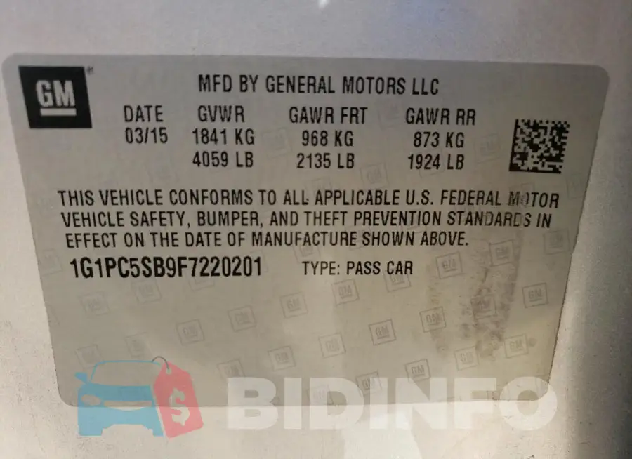 1G1PC5SB9F7220201 Photo# 12