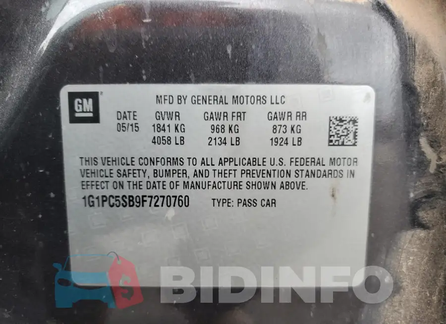 1G1PC5SB9F7270760 Photo# 12