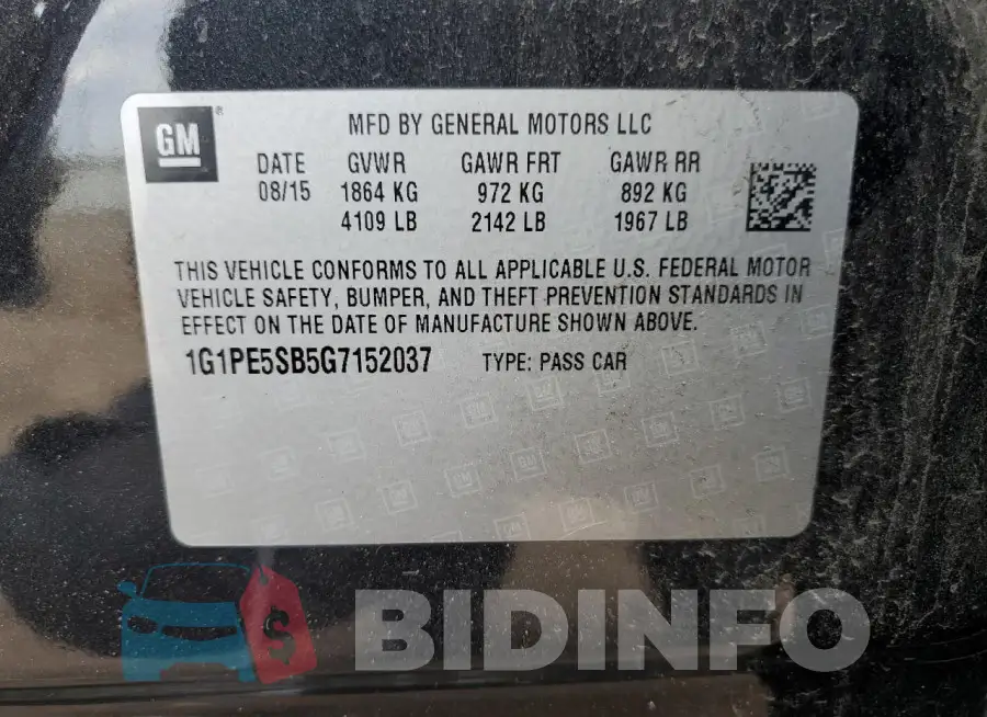 1G1PE5SB5G7152037 Photo# 12