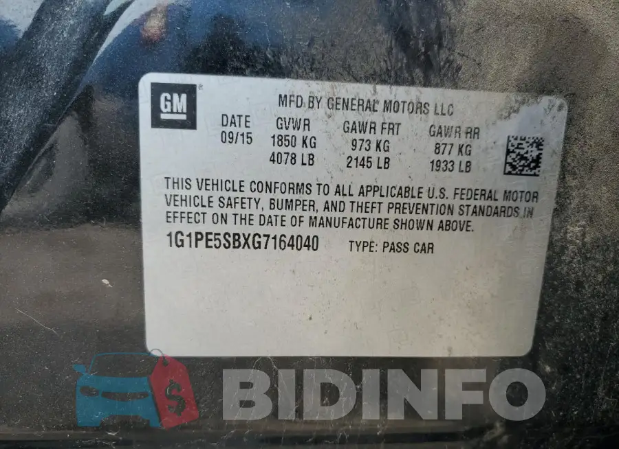 1G1PE5SBXG7164040 Photo# 12