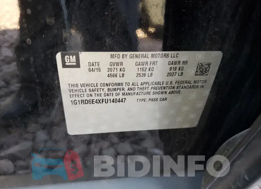 1G1RD6E4XFU140447 Photo# 12