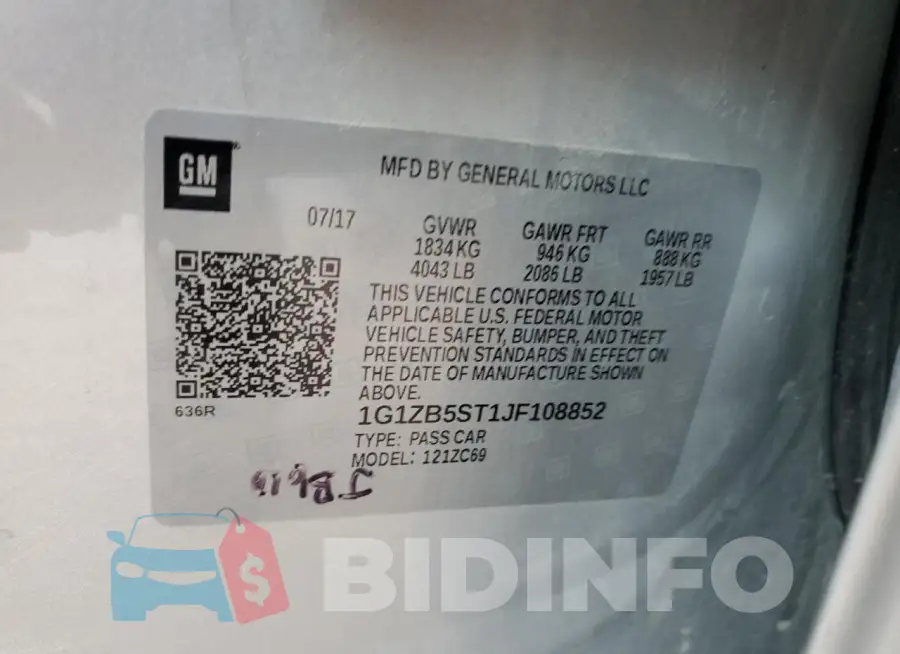 1G1ZB5ST1JF108852 Photo# 12