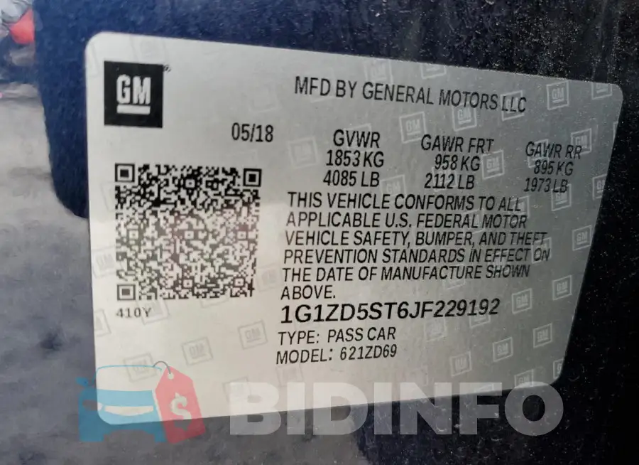 1G1ZD5ST6JF229192 Photo# 12