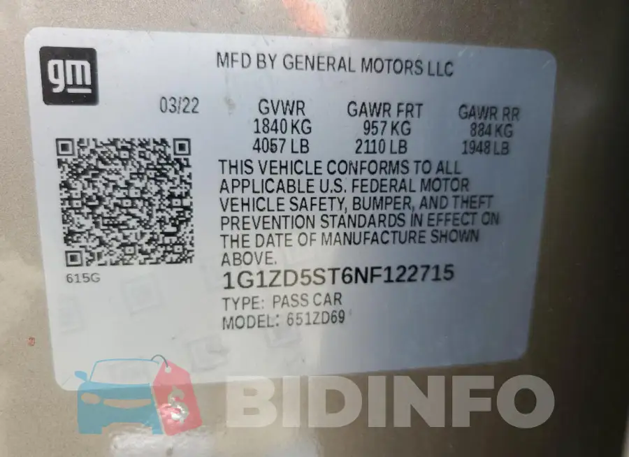 1G1ZD5ST6NF122715 Photo# 12