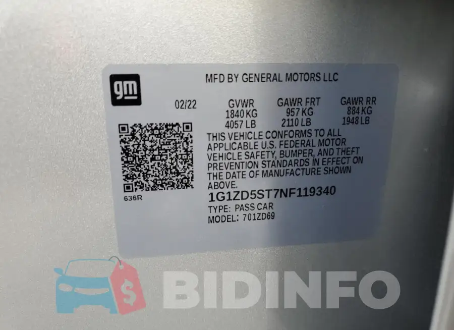 1G1ZD5ST7NF119340 Photo# 13