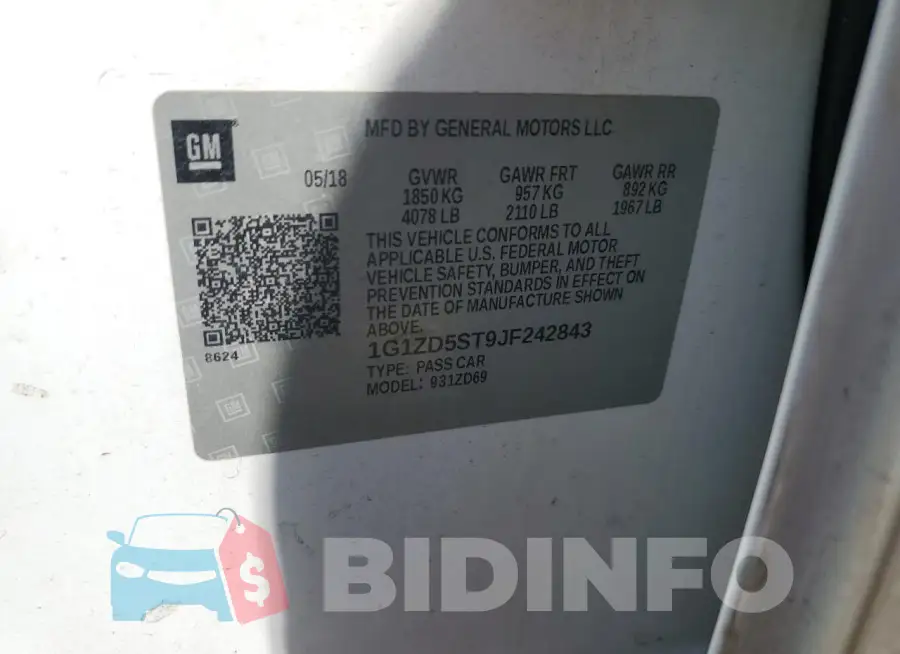 1G1ZD5ST9JF242843 Photo# 12