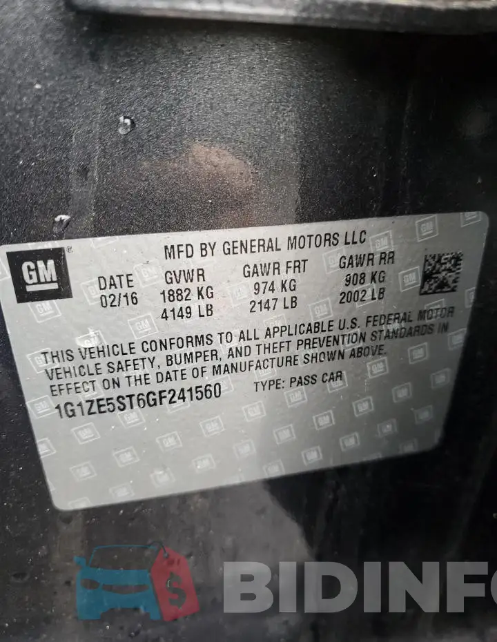 1G1ZE5ST6GF241560 Photo# 12
