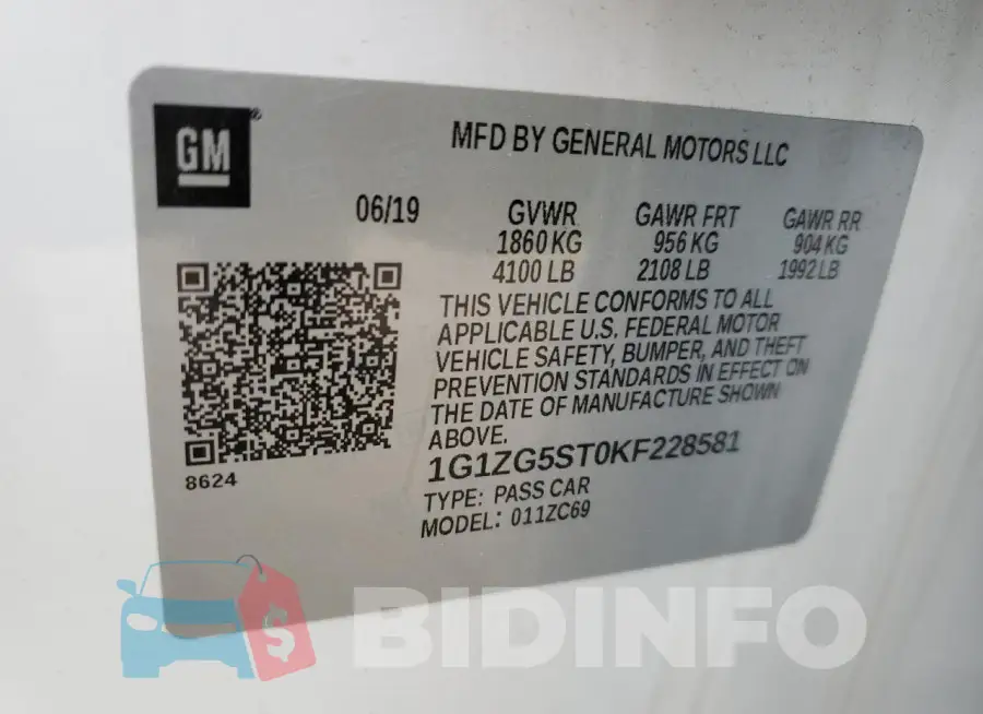 1G1ZG5ST0KF228581 Photo# 12