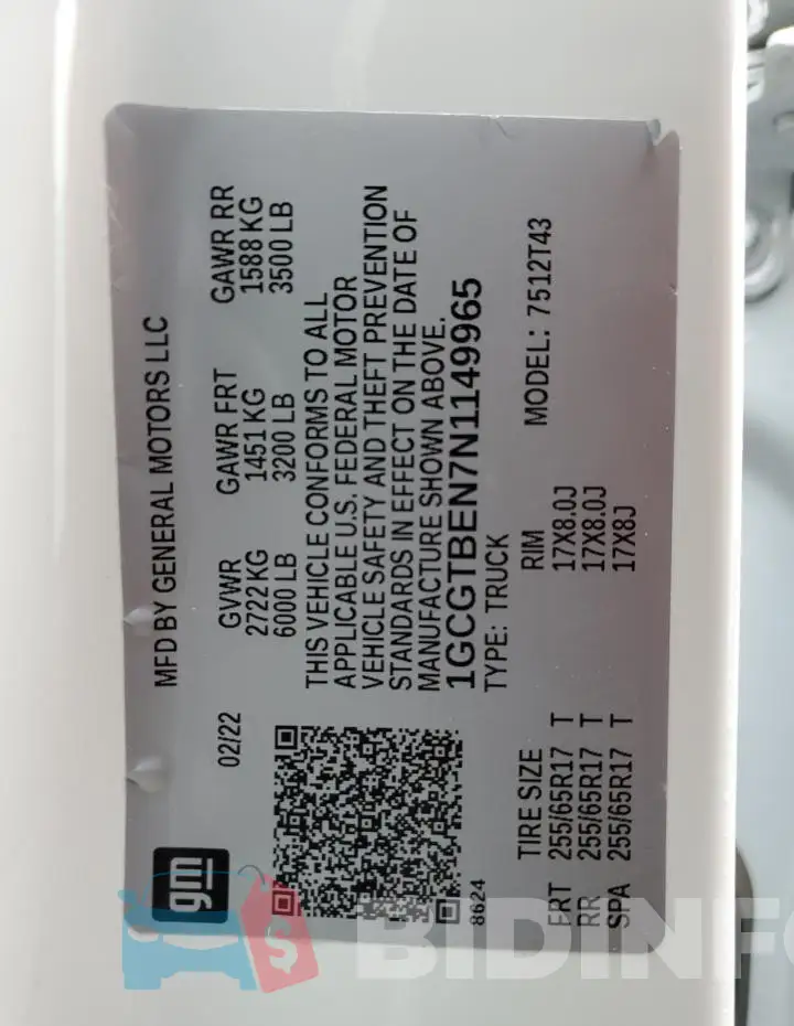 1GCGTBEN7N1149965 Photo# 12
