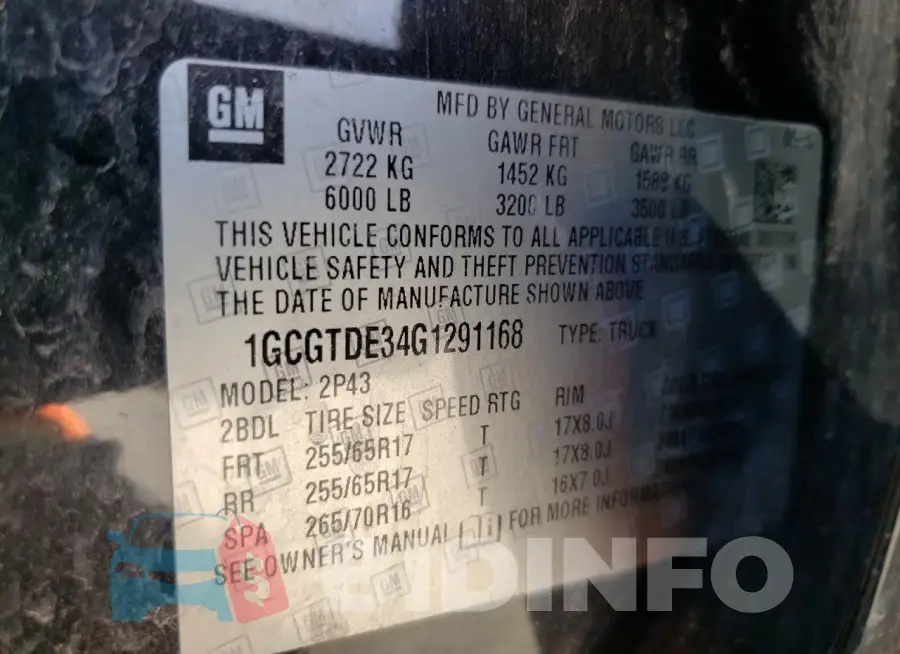 1GCGTDE34G1291168 Photo# 12
