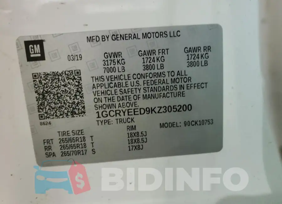 1GCRYEED9KZ305200 Photo# 12