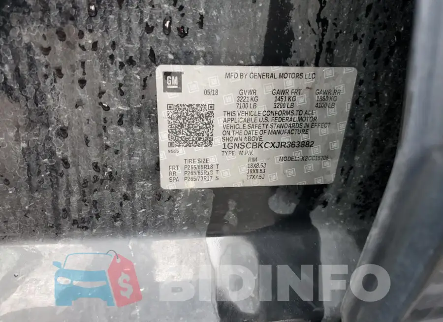 1GNSCBKCXJR363882 Photo# 13