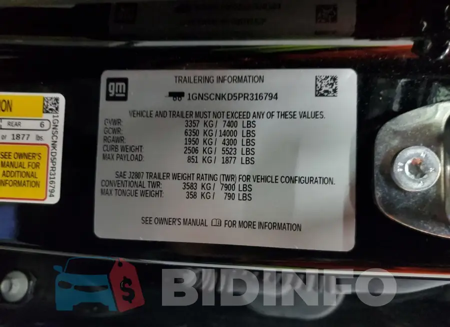 1GNSCNKD5PR316794 Photo# 14