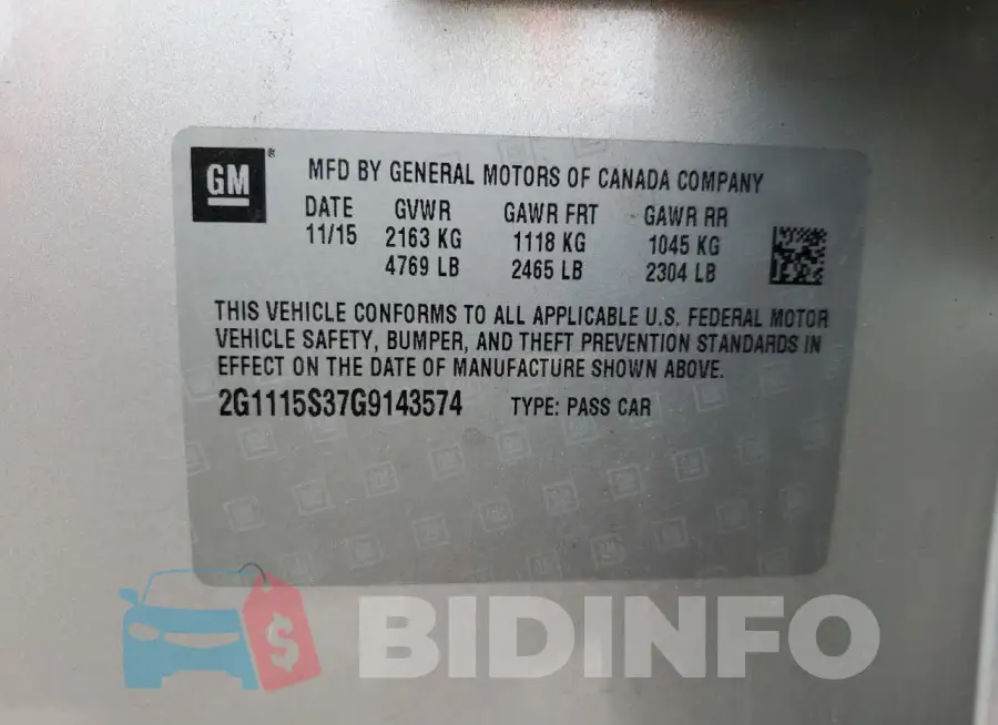 2G1115S37G9143574 Photo# 13