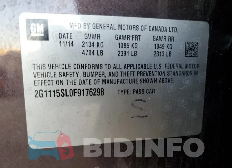 2G1115SL0F9176298 Photo# 12