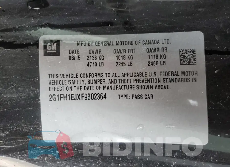 2G1FH1EJXF9302364 Photo# 12