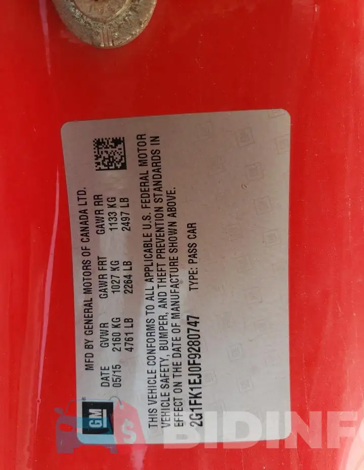 2G1FK1EJ0F9280747 Photo# 13