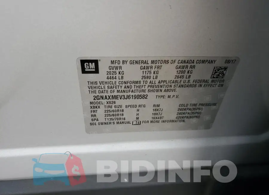 2GNAXMEV3J6190582 Photo# 14