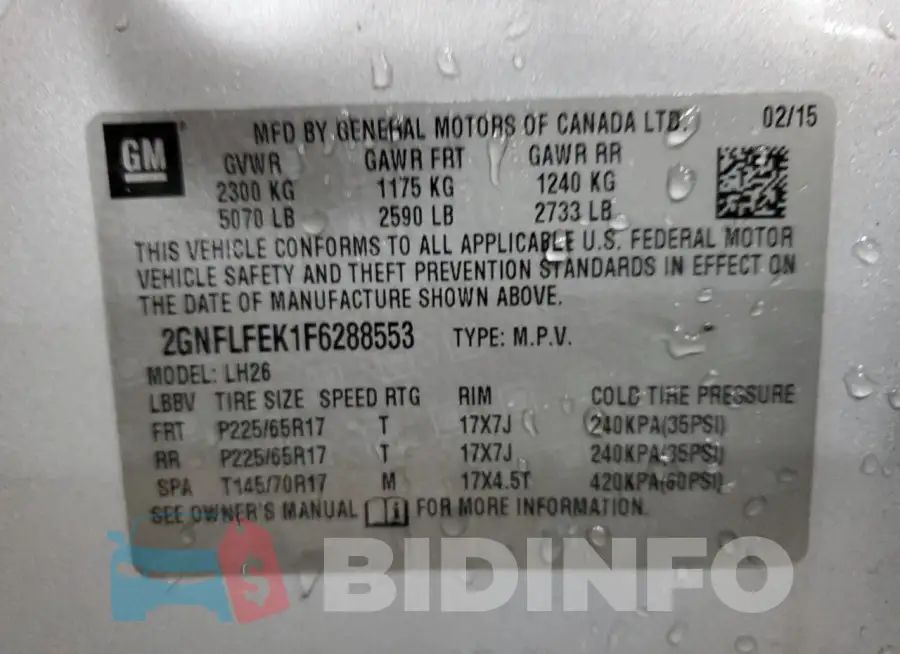 2GNFLFEK1F6288553 Photo# 13
