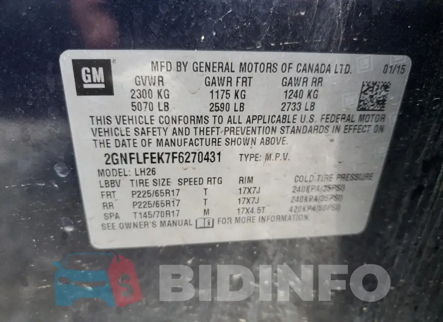 2GNFLFEK7F6270431 Photo# 12