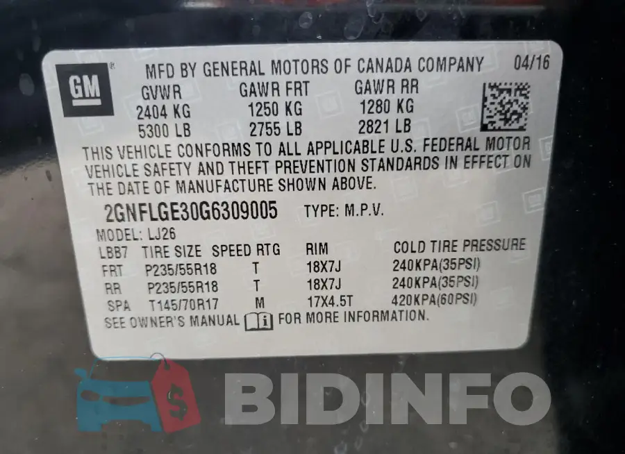 2GNFLGE30G6309005 Photo# 12