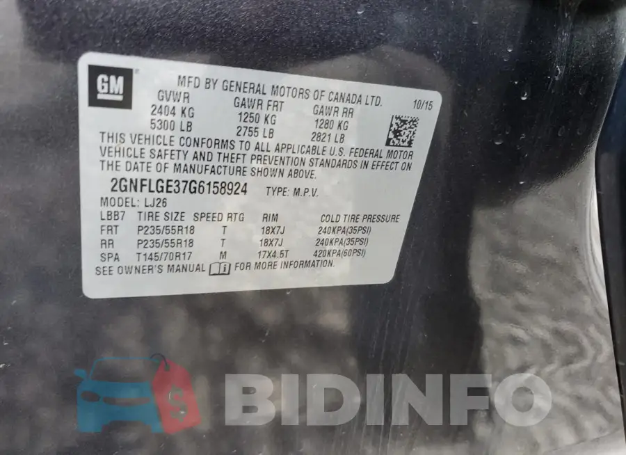 2GNFLGE37G6158924 Photo# 12
