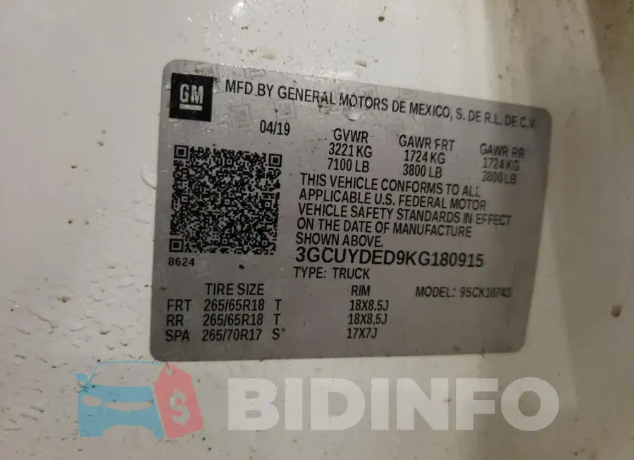 3GCUYDED9KG180915 Photo# 12