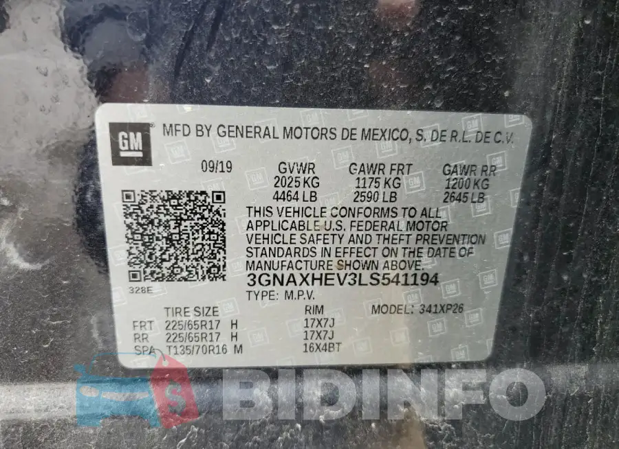 3GNAXHEV3LS541194 Photo# 13