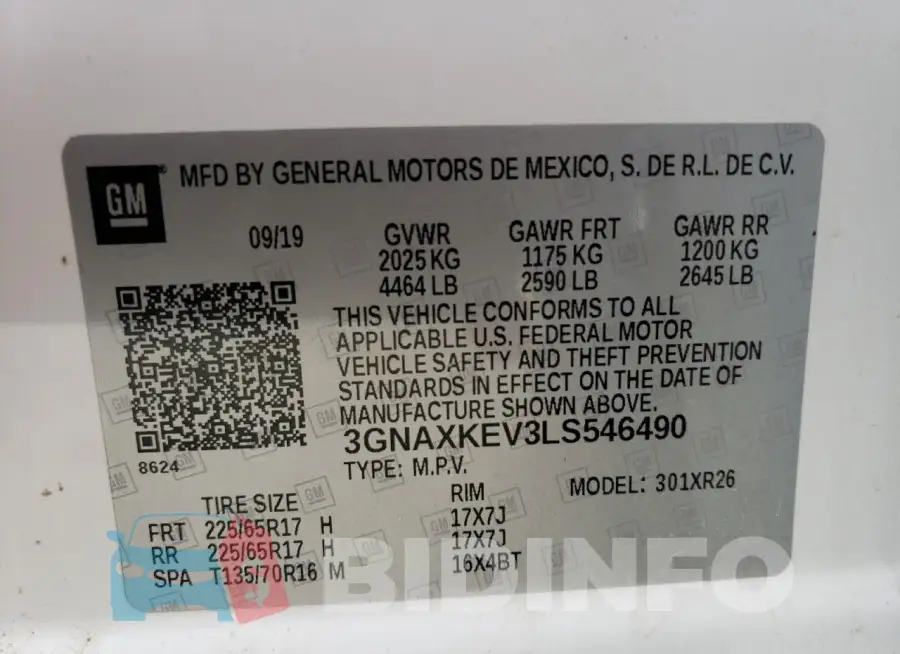 3GNAXKEV3LS546490 Photo# 14