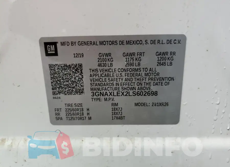 3GNAXLEX2LS602698 Photo# 13