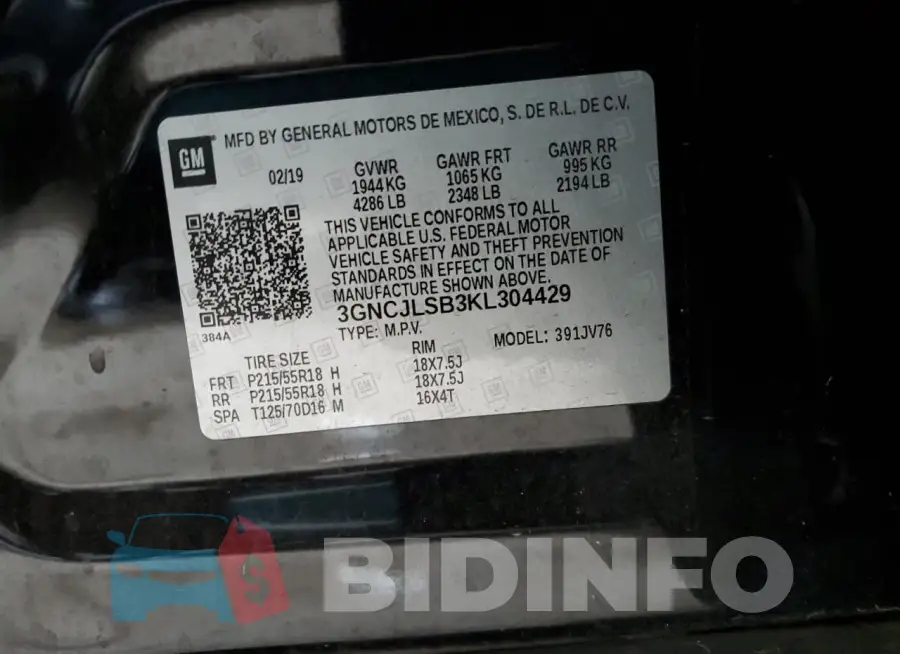 3GNCJLSB3KL304429 Photo# 14