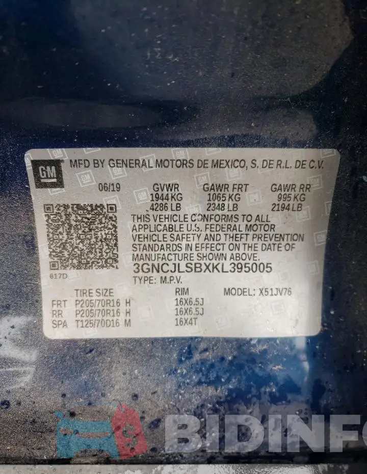 3GNCJLSBXKL395005 Photo# 12