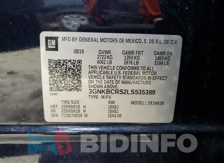 3GNKBCRS2LS535389 Photo# 12