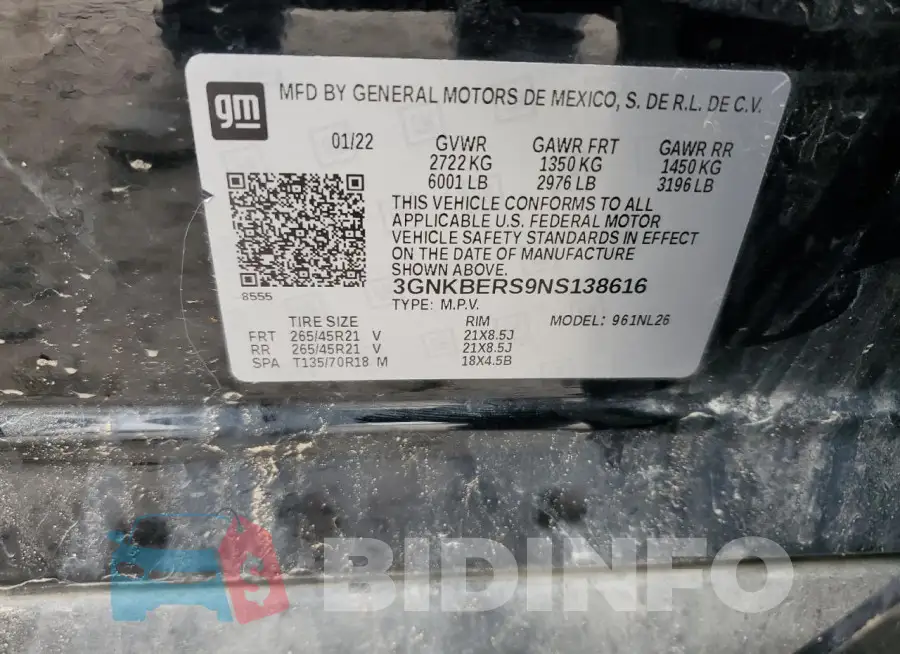 3GNKBERS9NS138616 Photo# 13