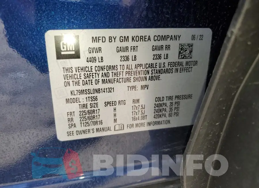 KL79MSSL0NB141321 Photo# 13