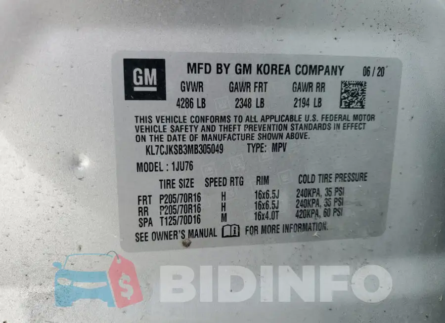 KL7CJKSB3MB305049 Photo# 13